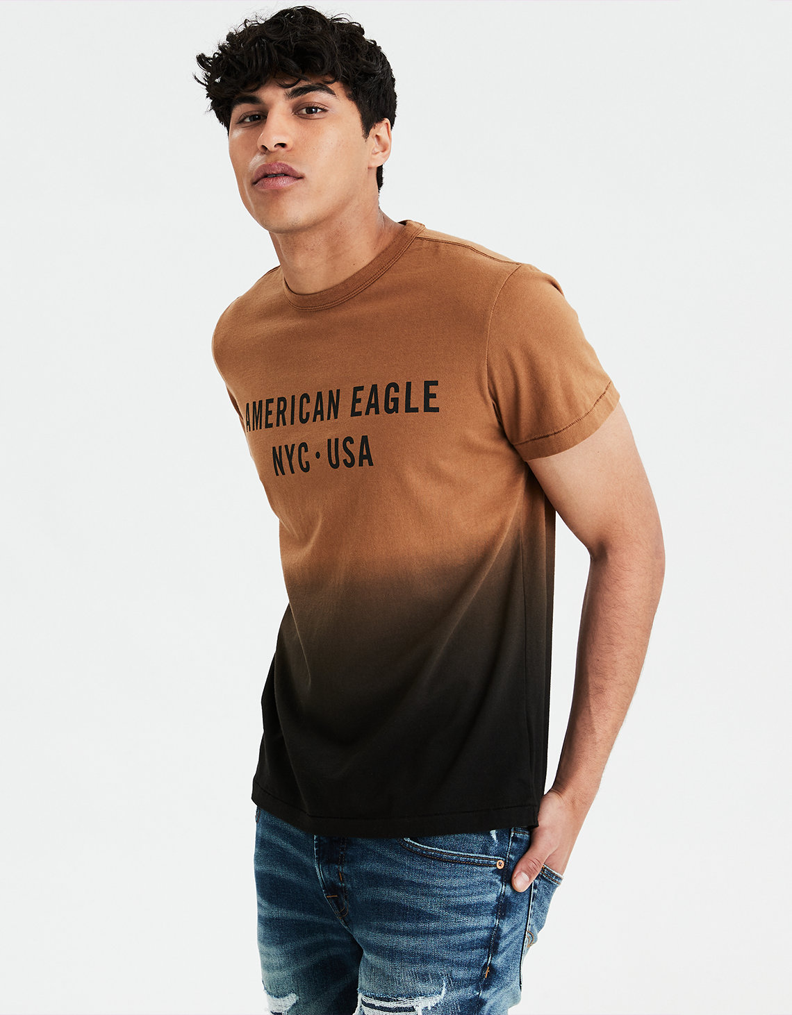 Фото футболка american eagle коричневая градиент от магазина American Eagle